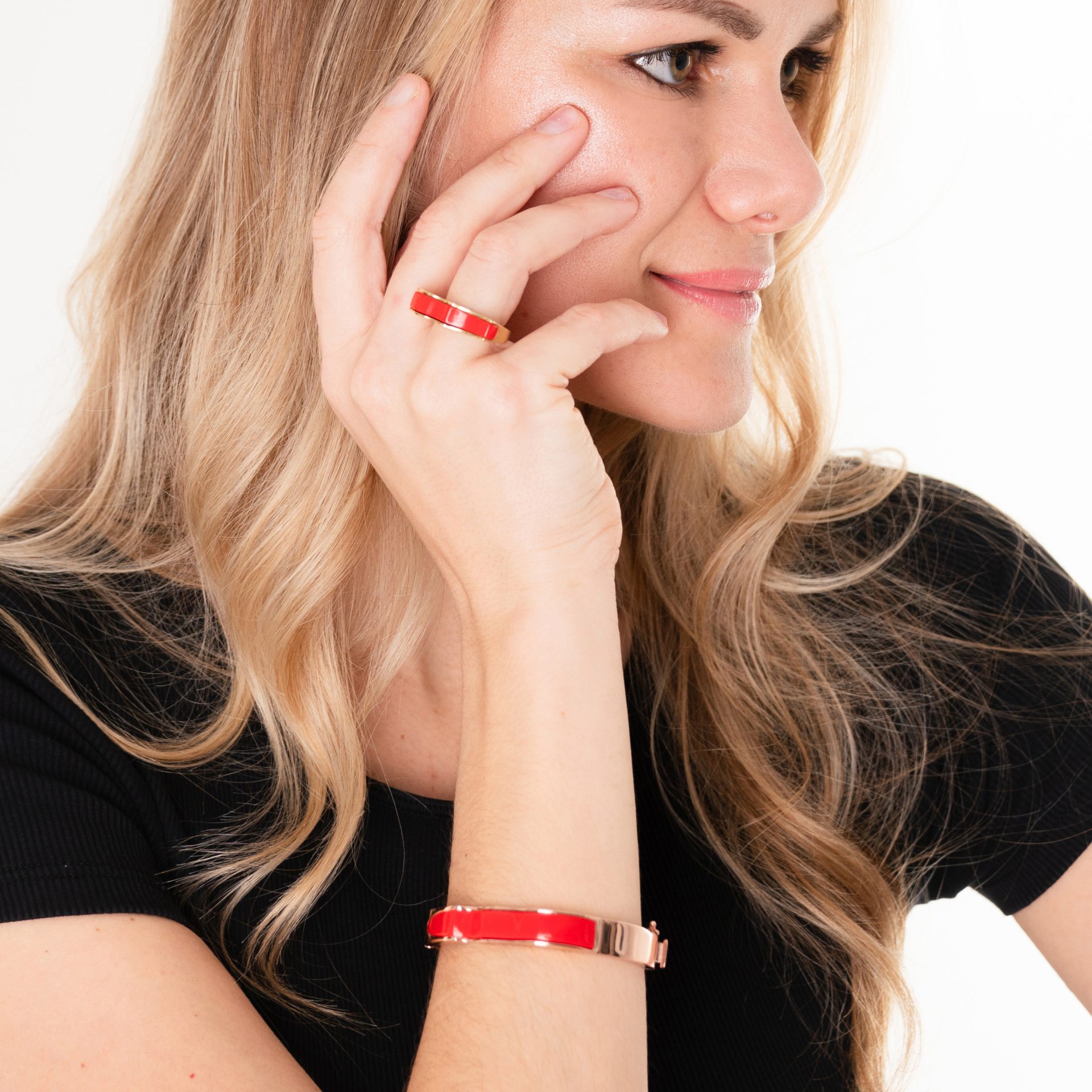 Nicole Red Coral Bangle - Image 3